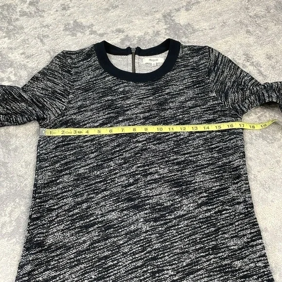 Madewell Marled Charcoal Gray Sweatshirt Dress Long Sleeve Sz M - Picture 7 of 12